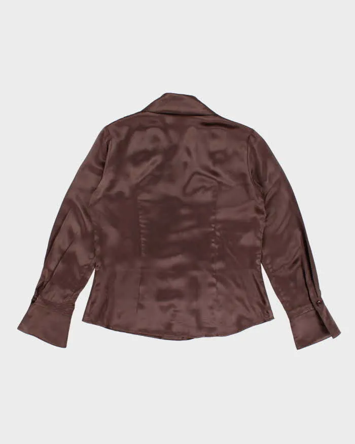 00s Periphery Brown Satin Blouse - M