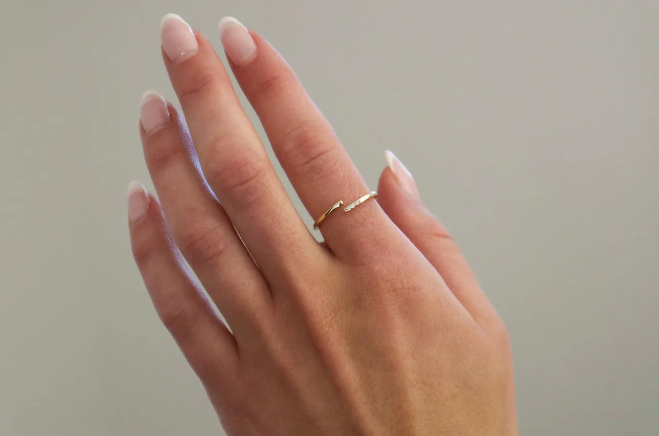 10k Gold Stackable Diamond Bypass Ring