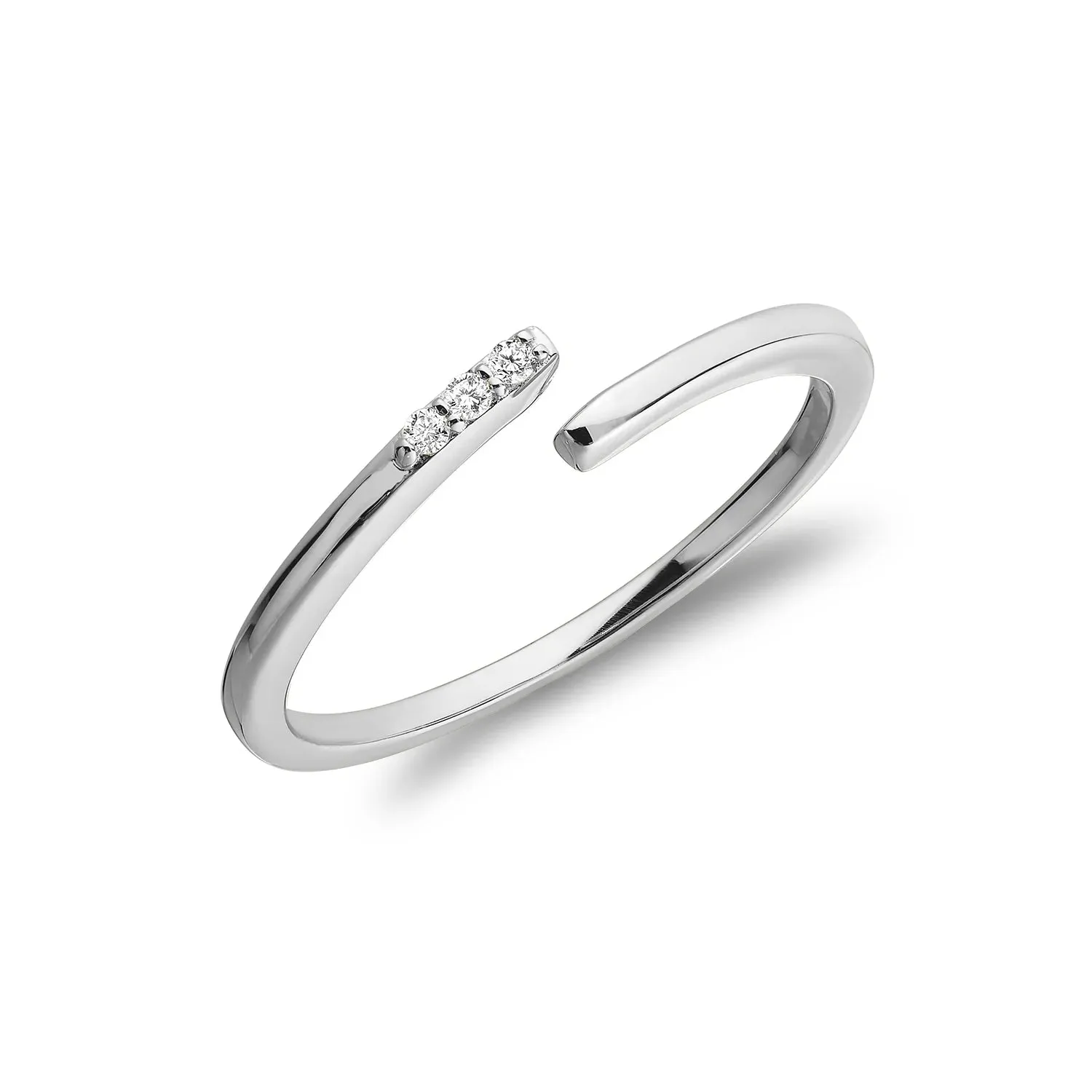 10k Gold Stackable Diamond Bypass Ring