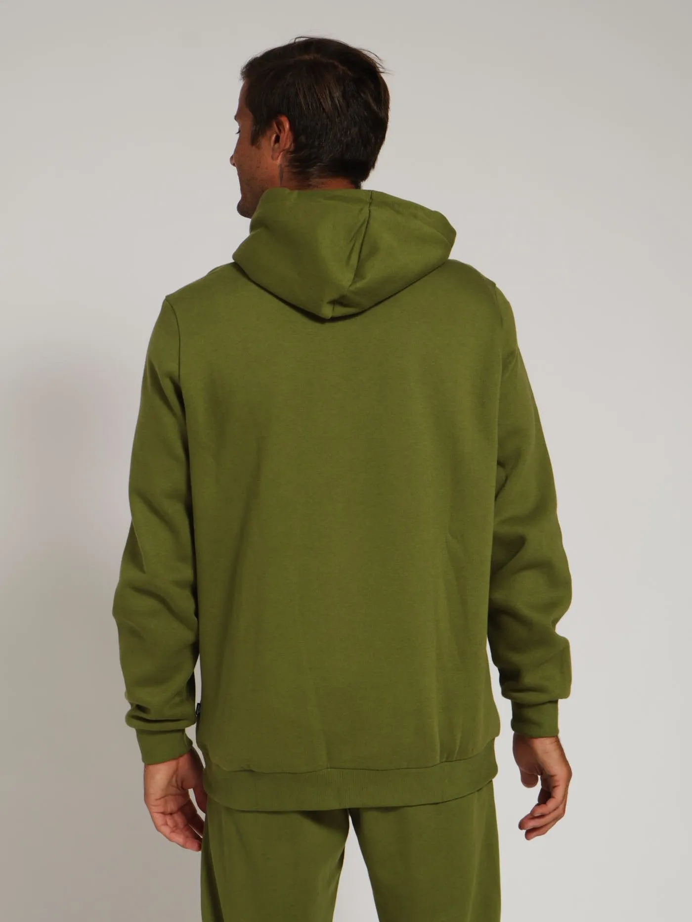 2 Colour Big Logo Hoody - Olive