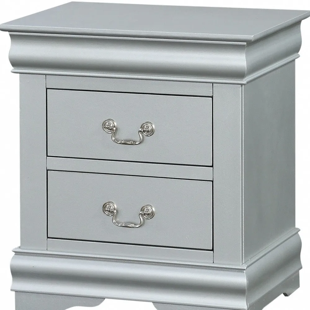 24 Platinum Two Drawers Nightstand