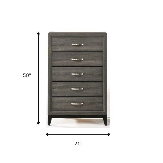 31 Gray Manufactured Wood Five Drawer Chest