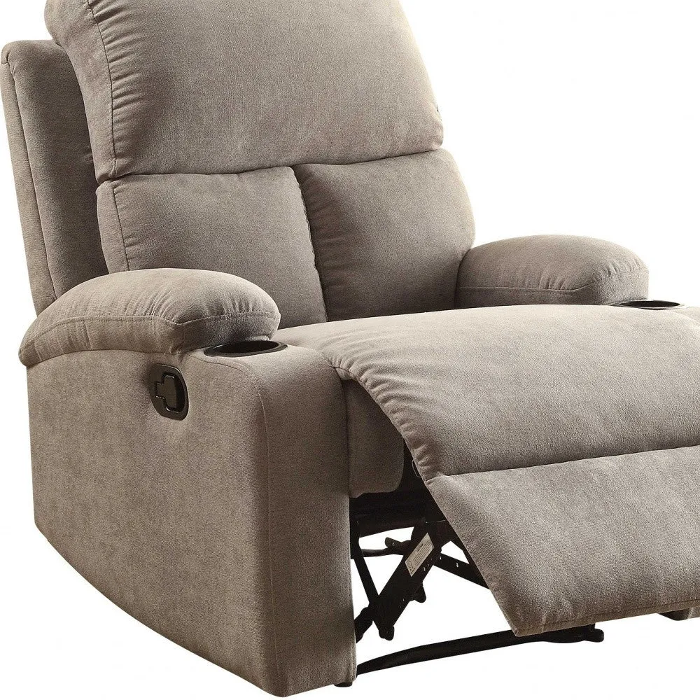 32 X 37 X 39 Blue Linen Fabric Recliner