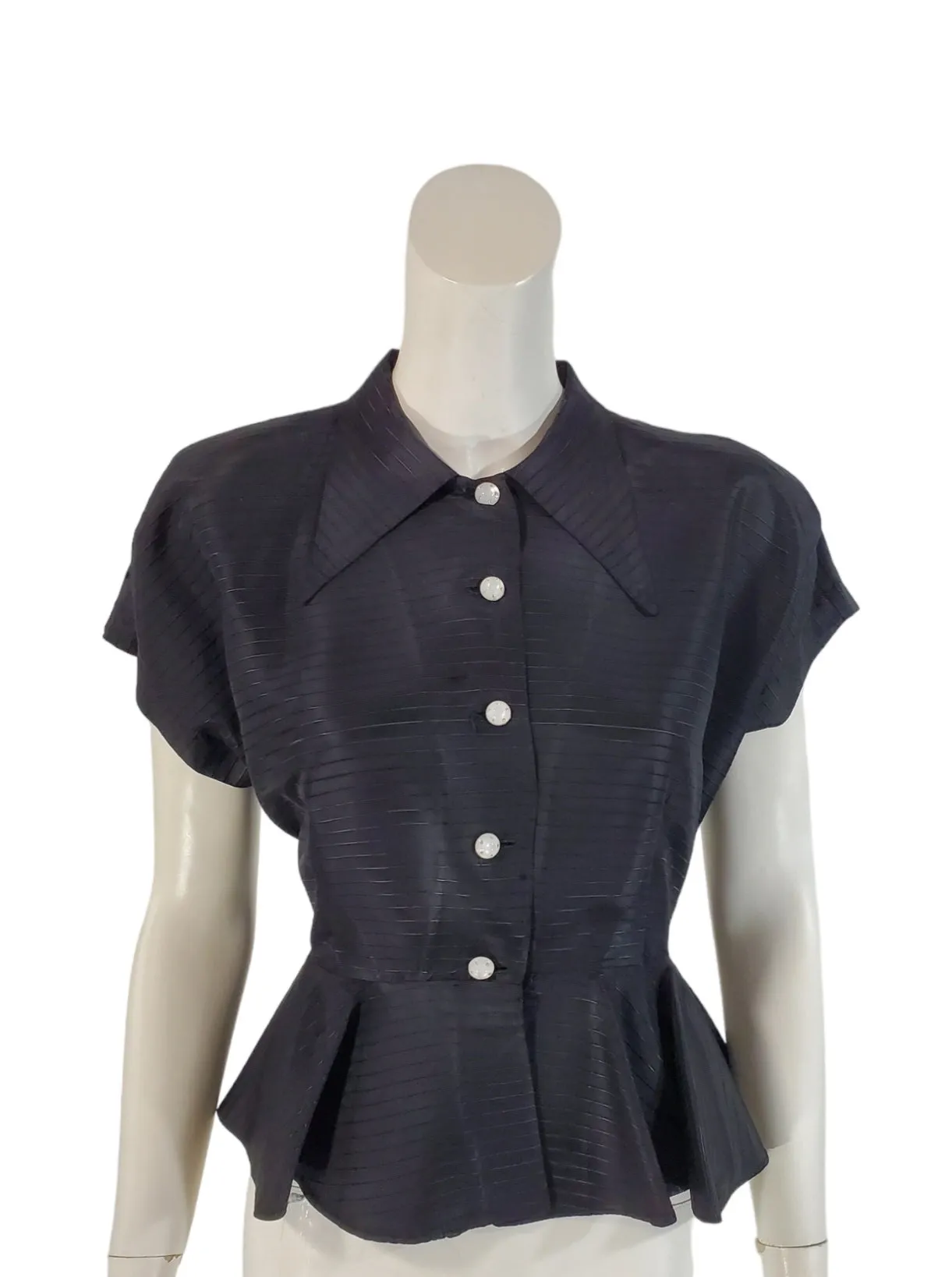 40s Peplum Blouse - sm, med