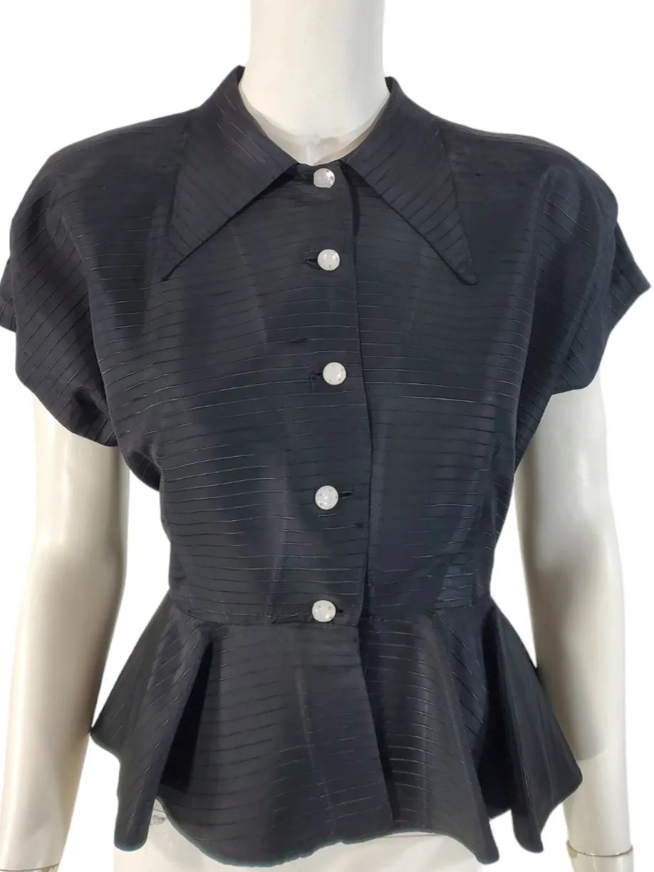 40s Peplum Blouse - sm, med