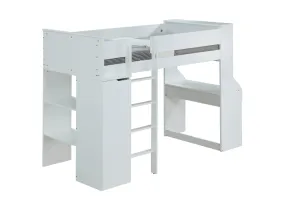 45 X 92 X 66 White Wood Veneer (Laminated) Loft Bed