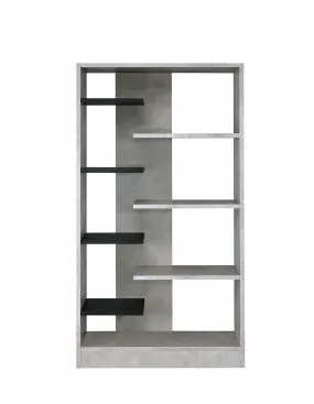 77 Gray and Black Eight Tier Etagere Bookcase