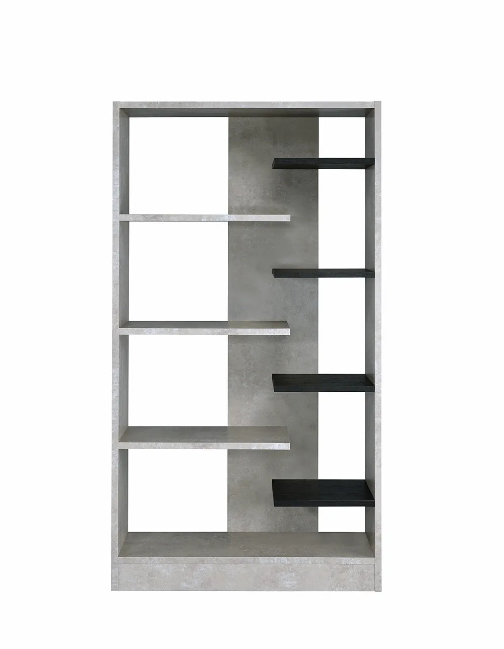 77 Gray and Black Eight Tier Etagere Bookcase