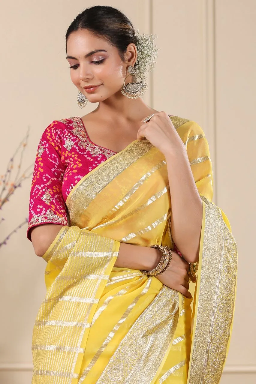 90Z400B-RO  Organza Saree with Blouse