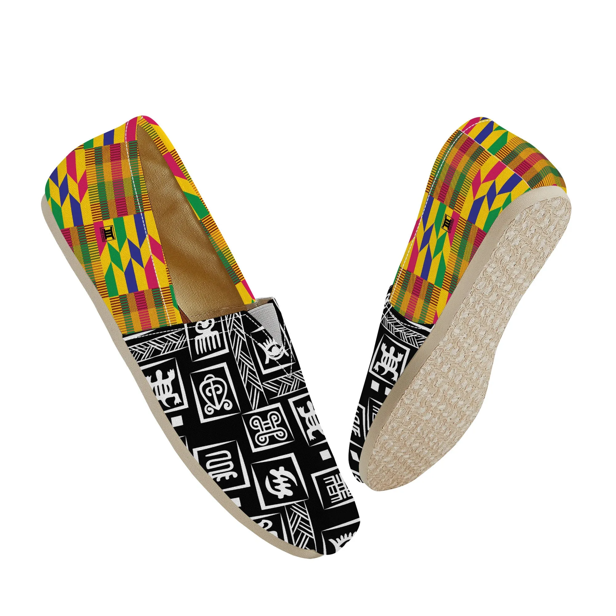 Adinkra Tuntum Nkonso-Kente Slip-on Canvas