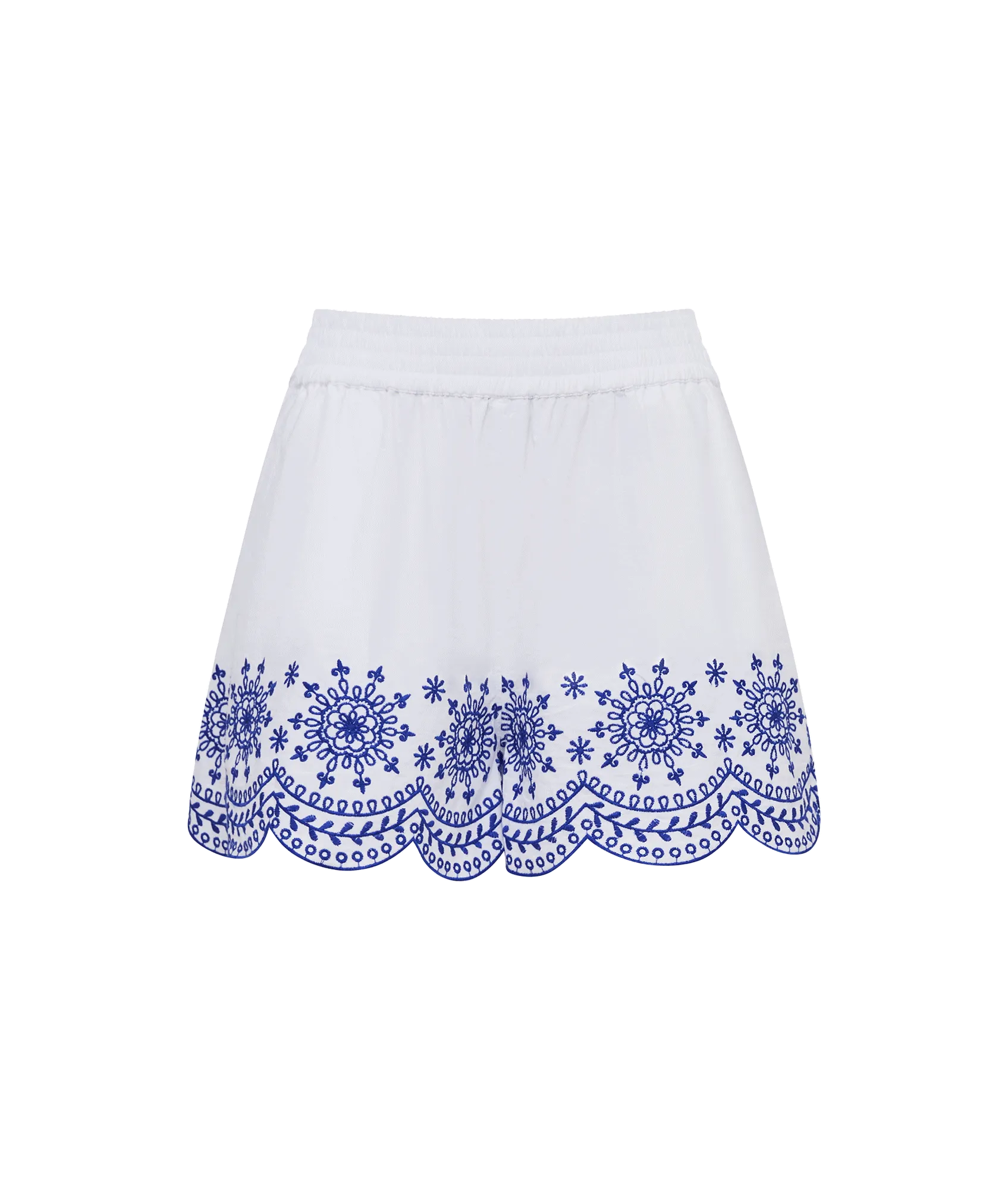 Alissa Cotton Embroidered Shorts - White