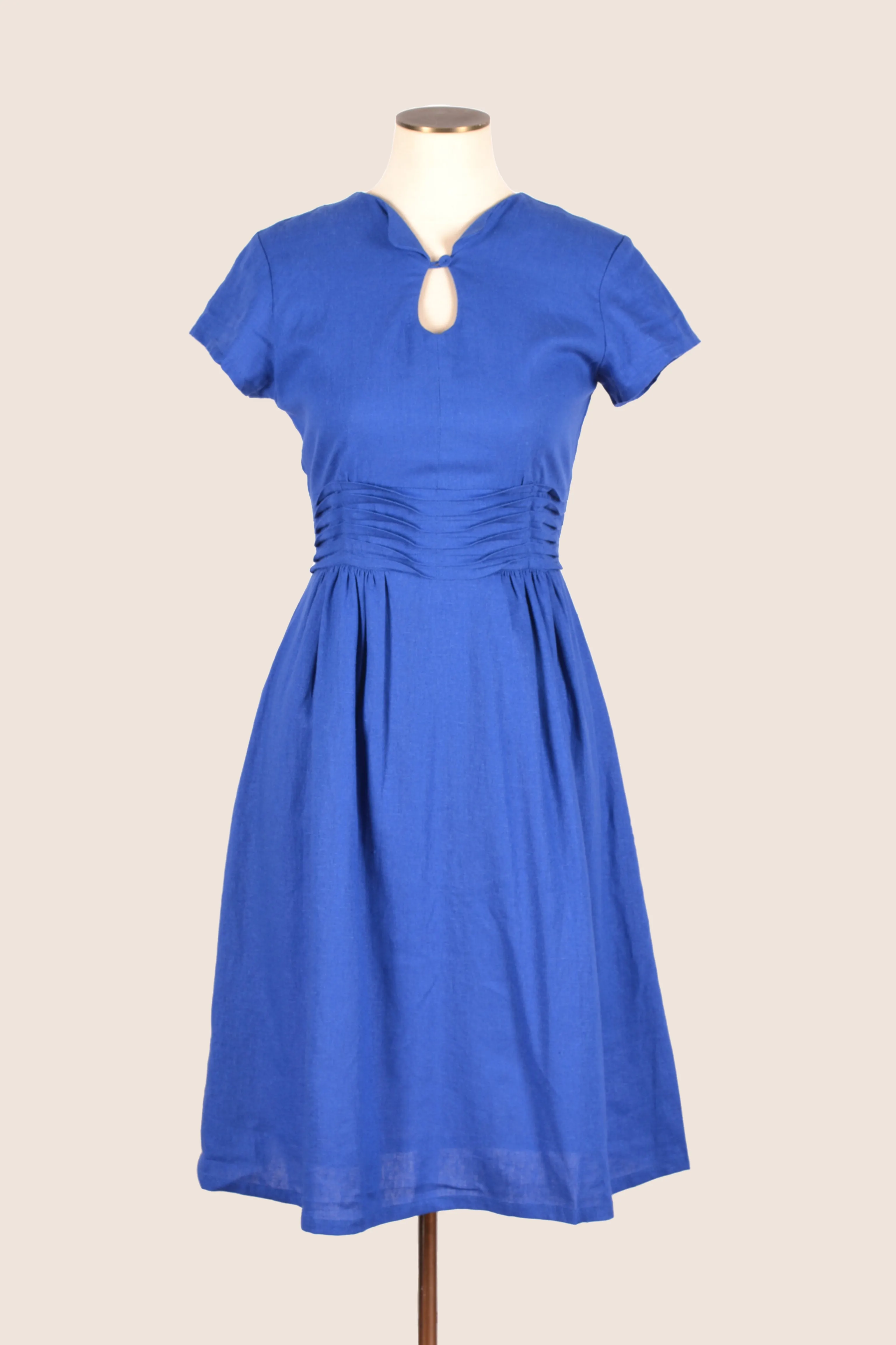 Ally Cobalt Linen Dress