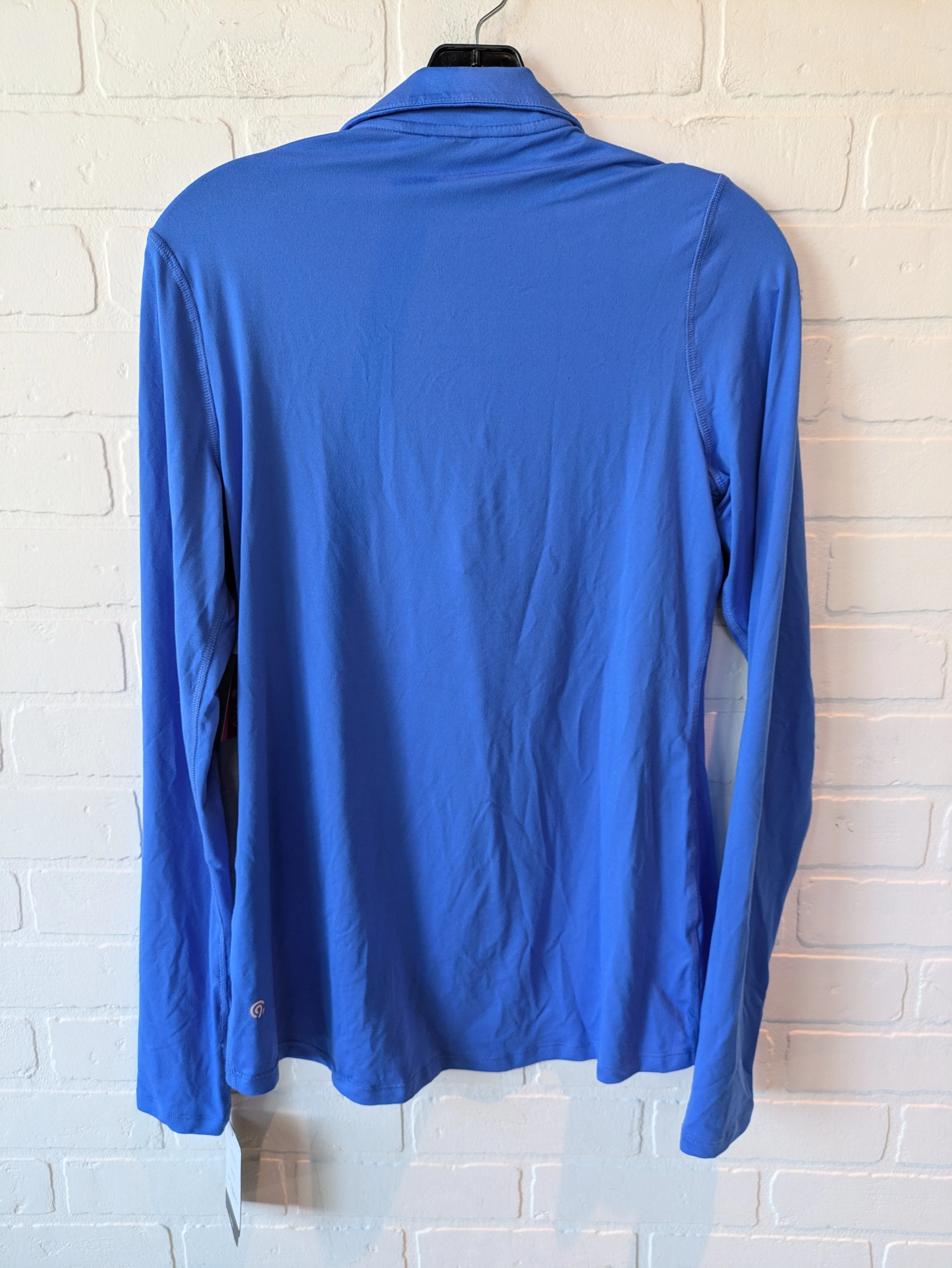 Athletic Top Long Sleeve Collar By Champion In Blue, Size: S