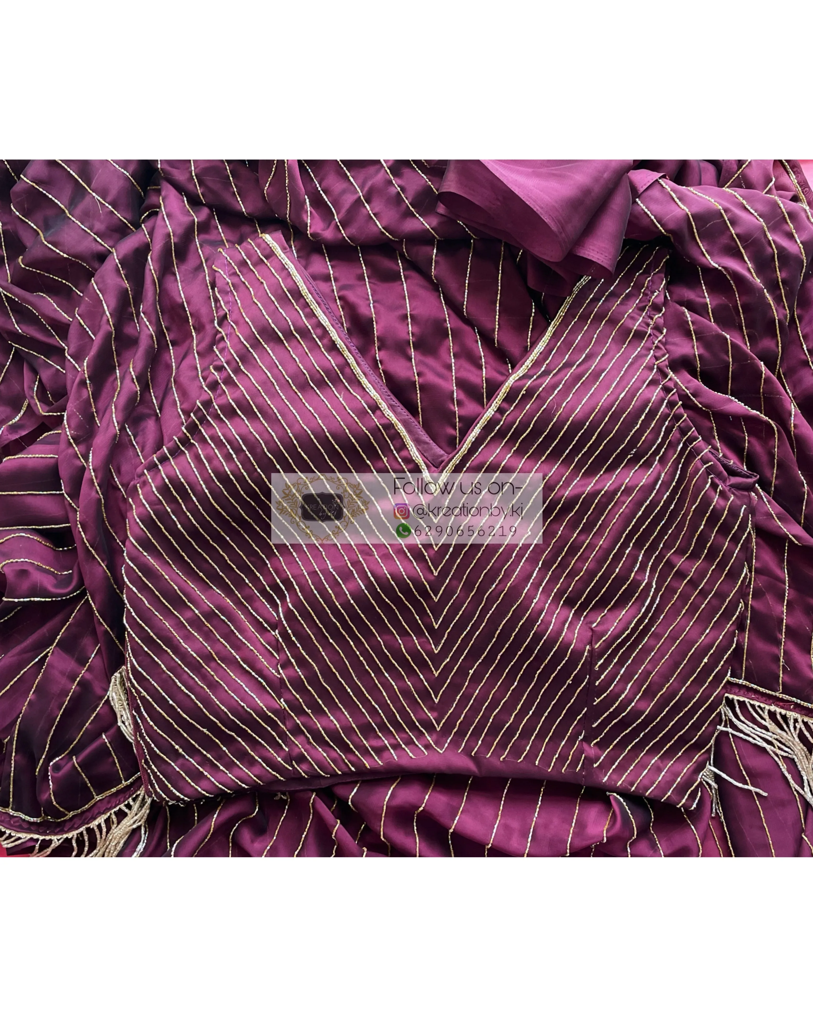 Aubergine Noorani Georgette Saree