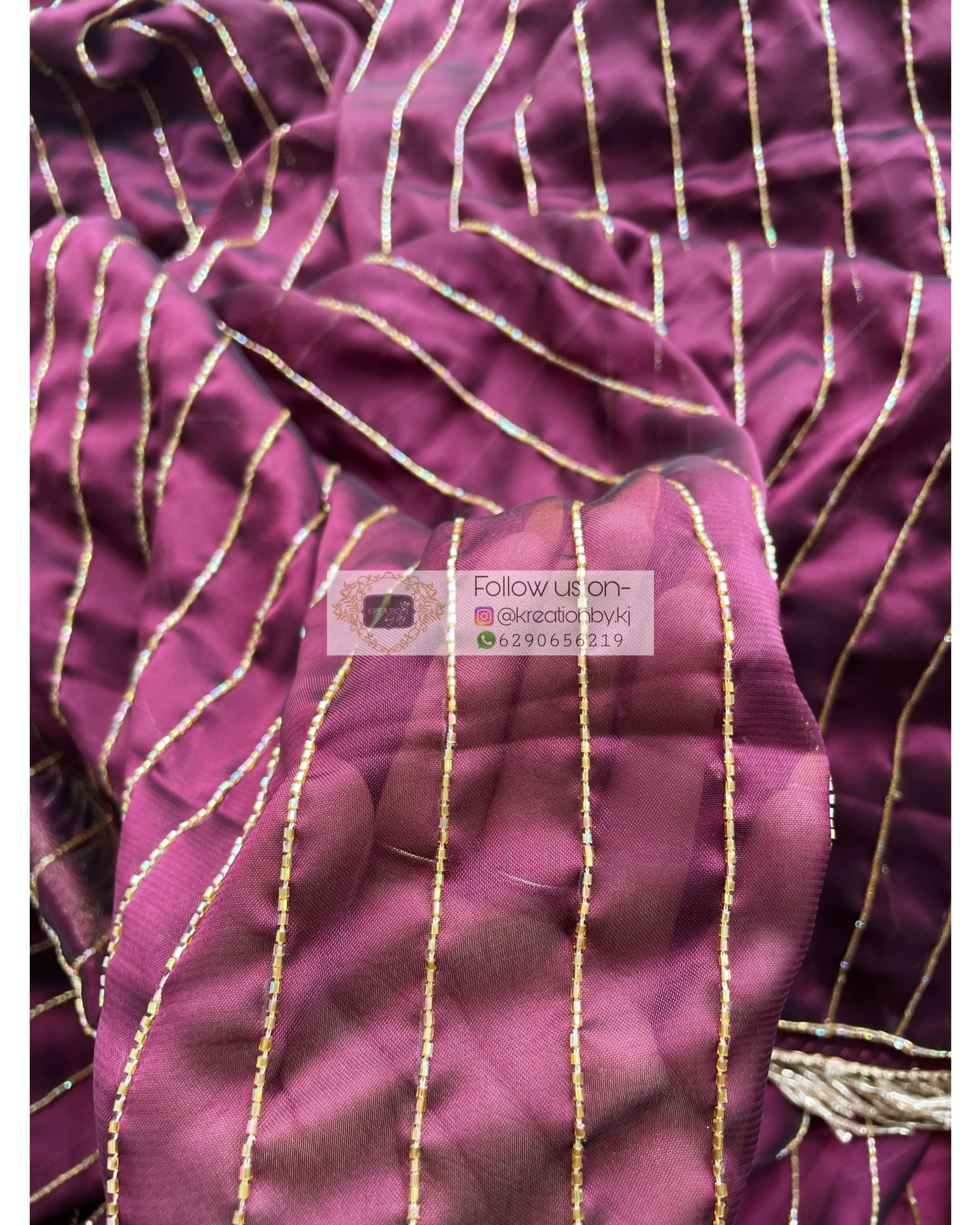 Aubergine Noorani Georgette Saree