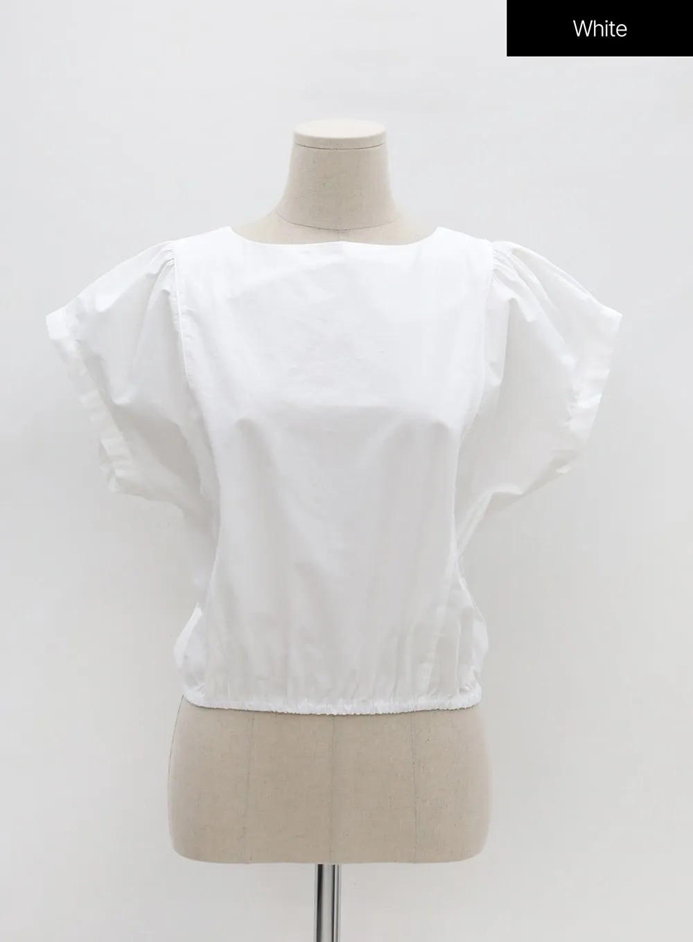 Banded Cotton Blouse with Back Buttons UU1107