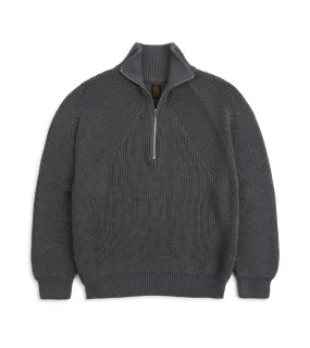 Batoner Signature Half-Zip Cotton Sweater: Grey