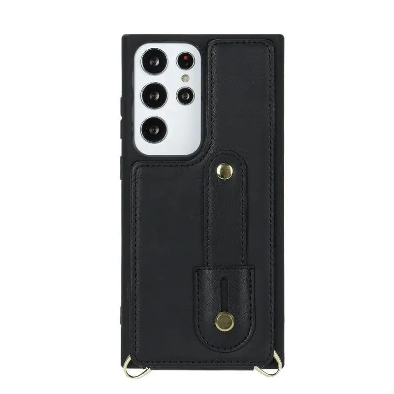 BCPC319 Leather Cute Phone Case for Galaxy S22 Ultra, S22 Plus, A54, 14, 34, 04, 13, 53, 52S, and M13 04S - Crossbody Card Slot