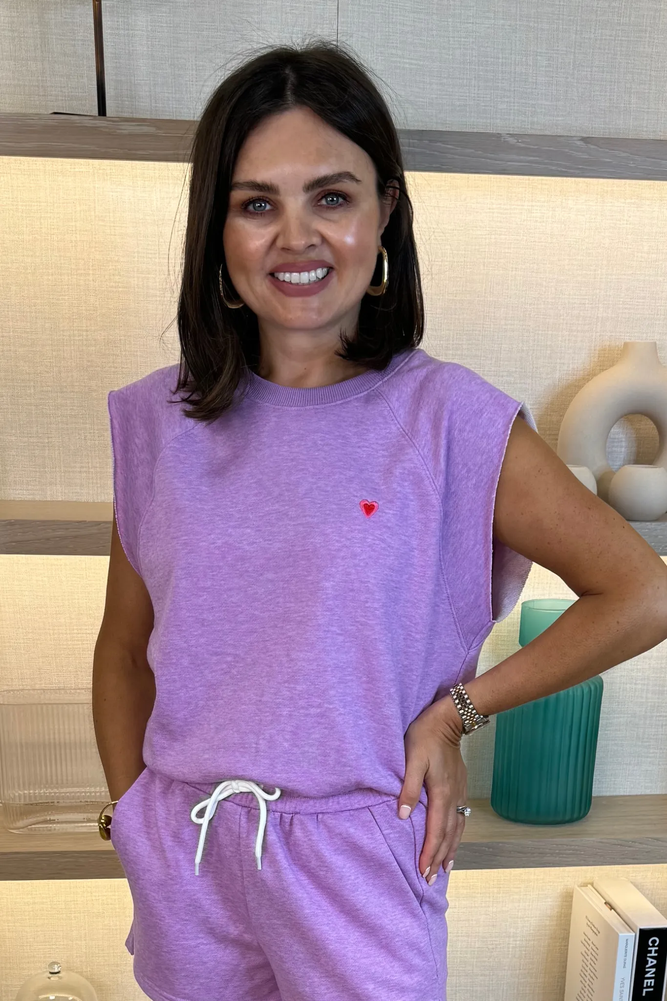 Becca Sleeveless Sweatshirt In Lilac