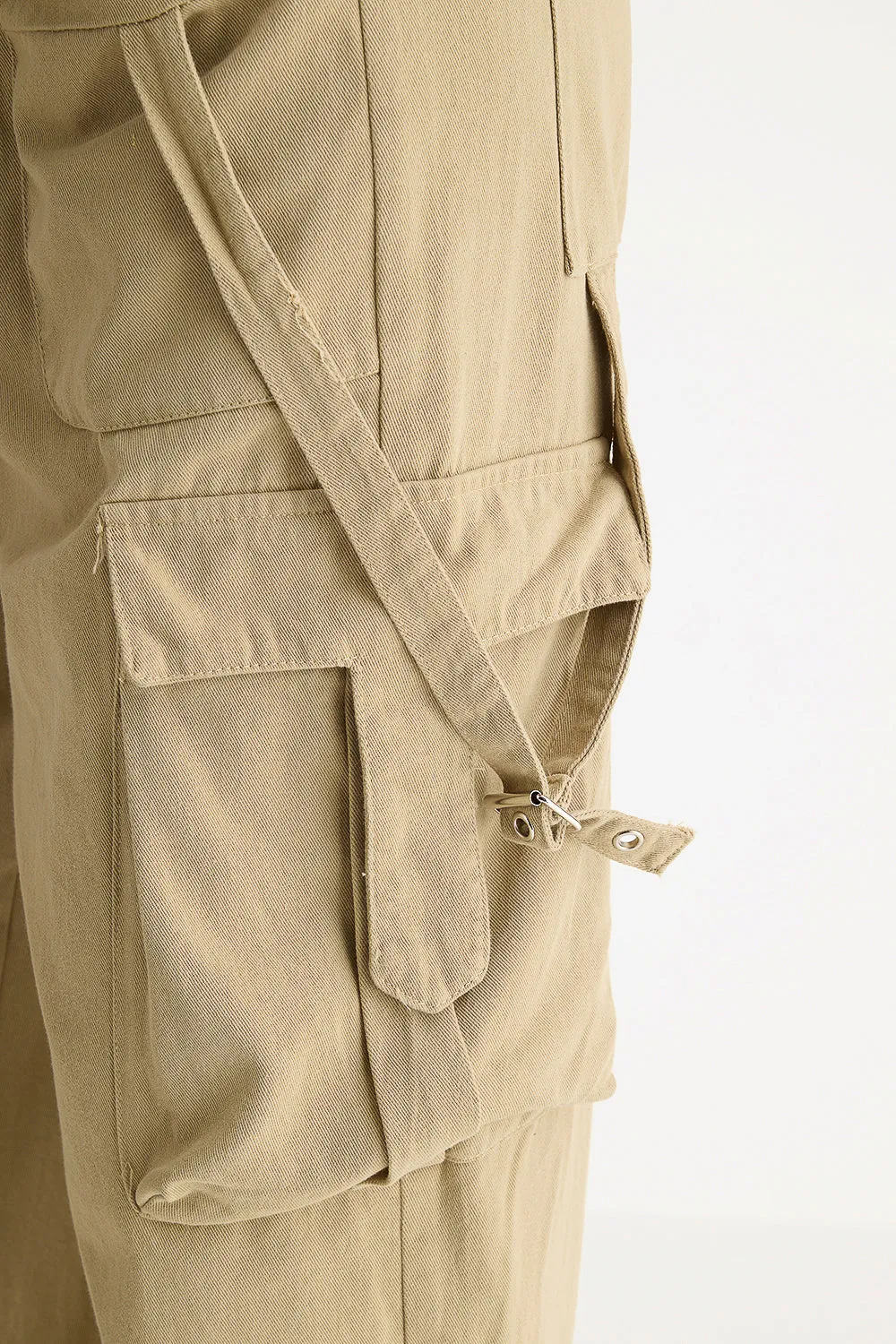 Beige Elasticated Parachute Cargo