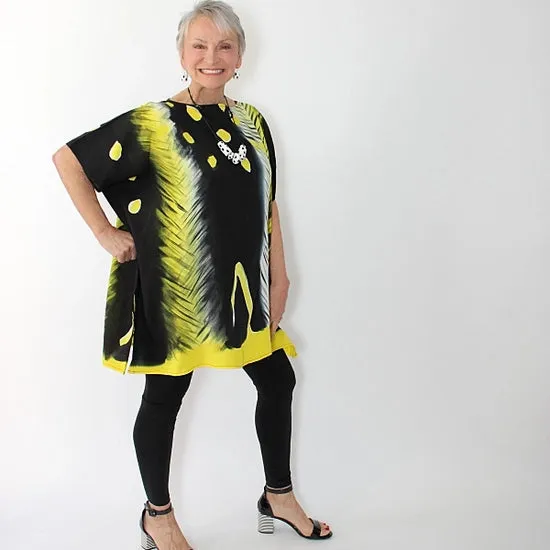 Black and Yellow Sylca Blouse Sale