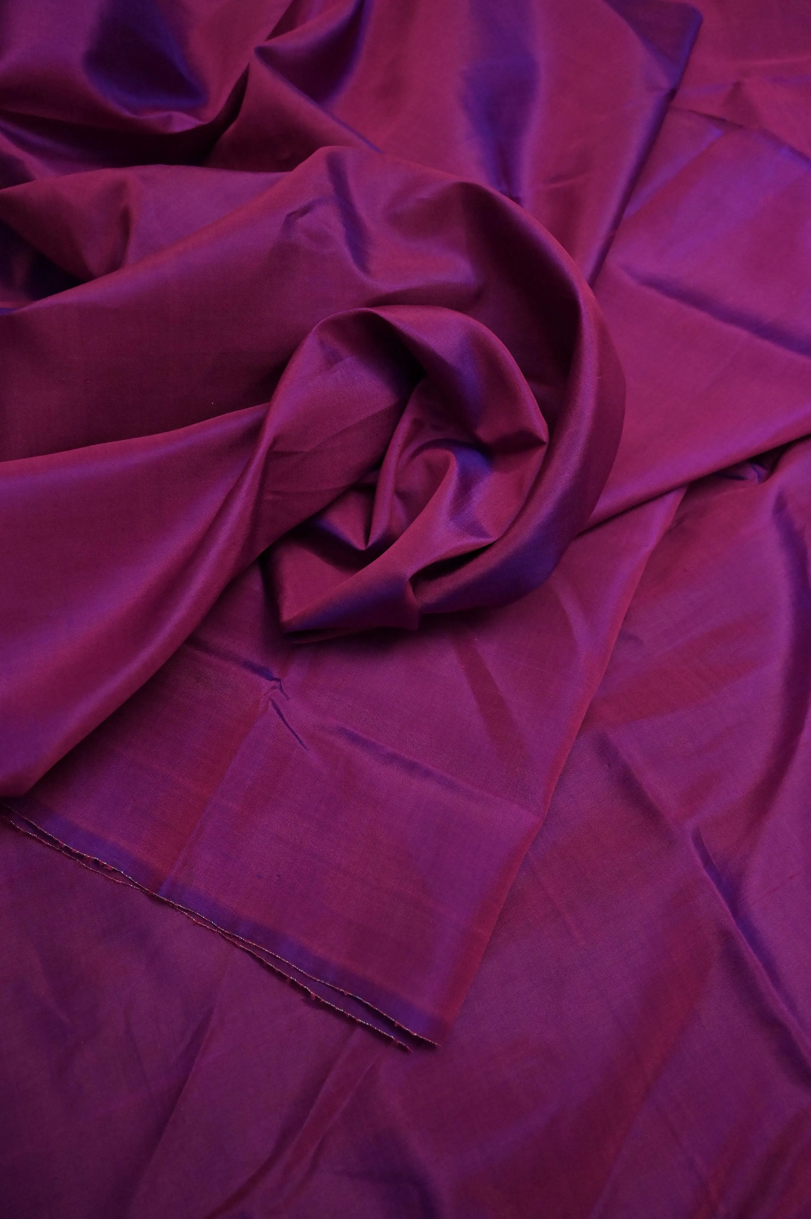 Blue and Magenta Color Bishnupur Silk Saree with Hand Batik Blouse Piece