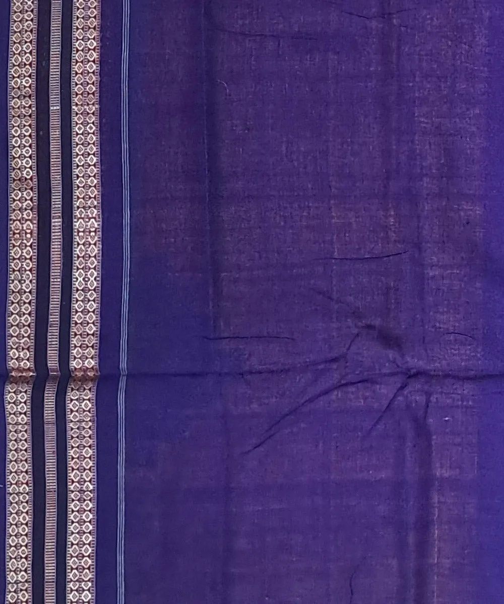 Brown yellow blue cotton handloom bomkai saree