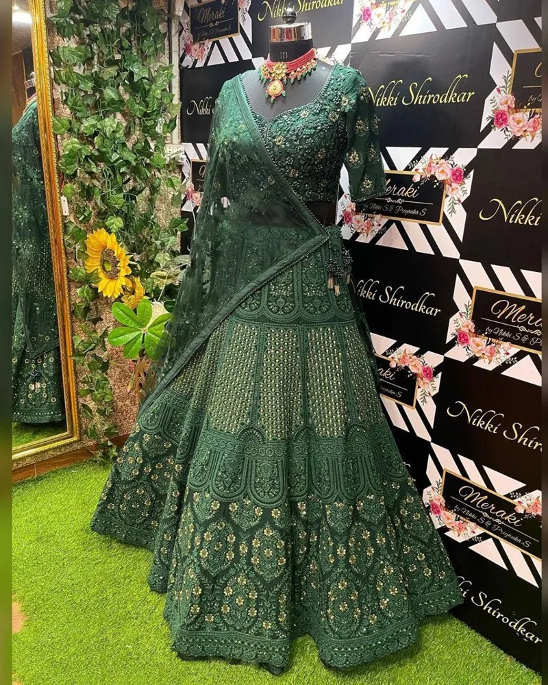 BUY-LATEST-TRENDING-GREEN-SEQUENCE-LEHENGA