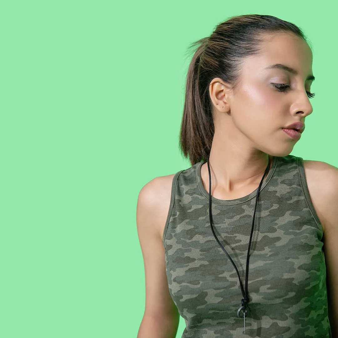 Camo Green Ribbed Tanktop