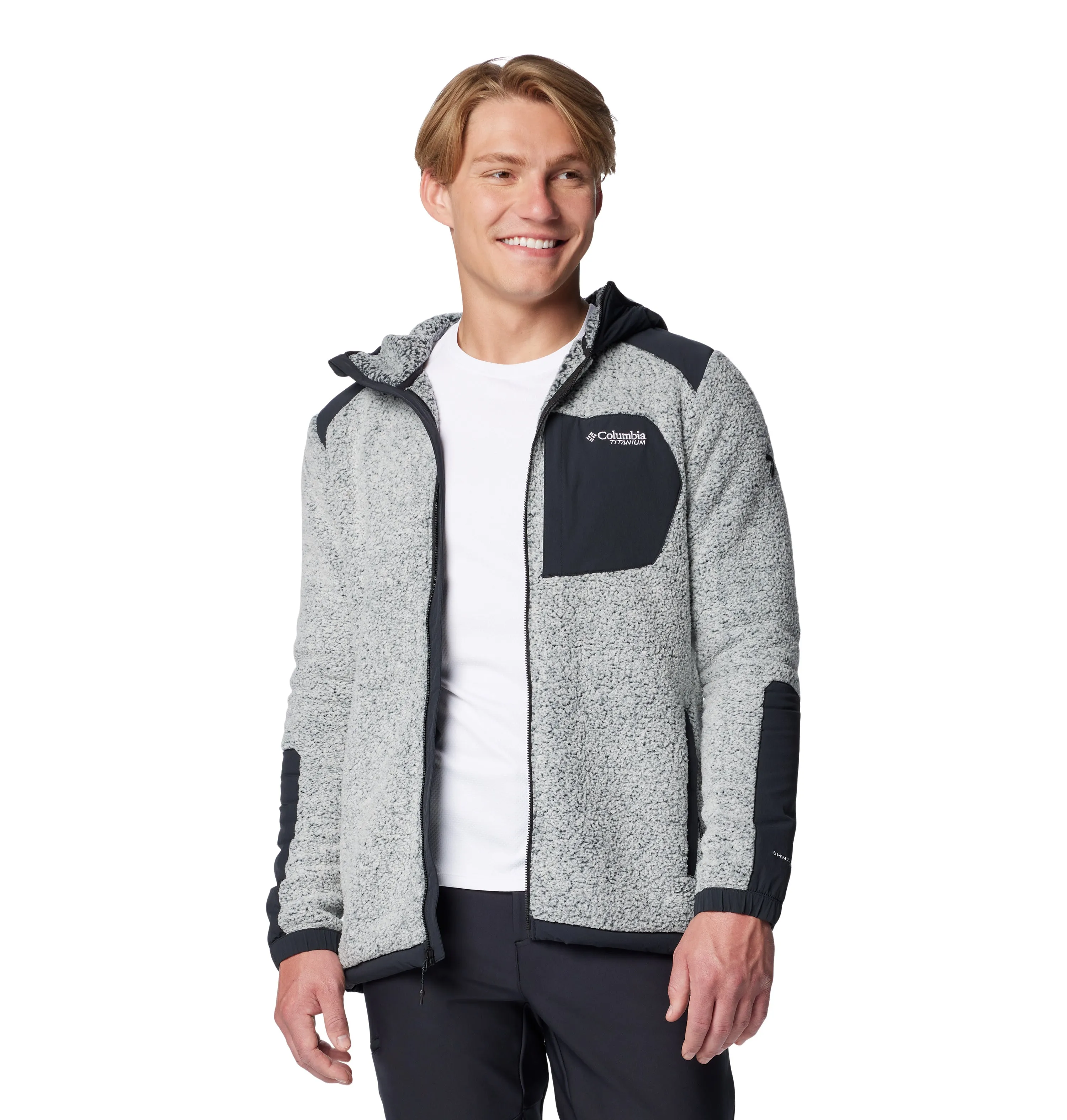 Columbia Men's Arctic Crest Technical Hooded Full Zip Fleece (White/Black)