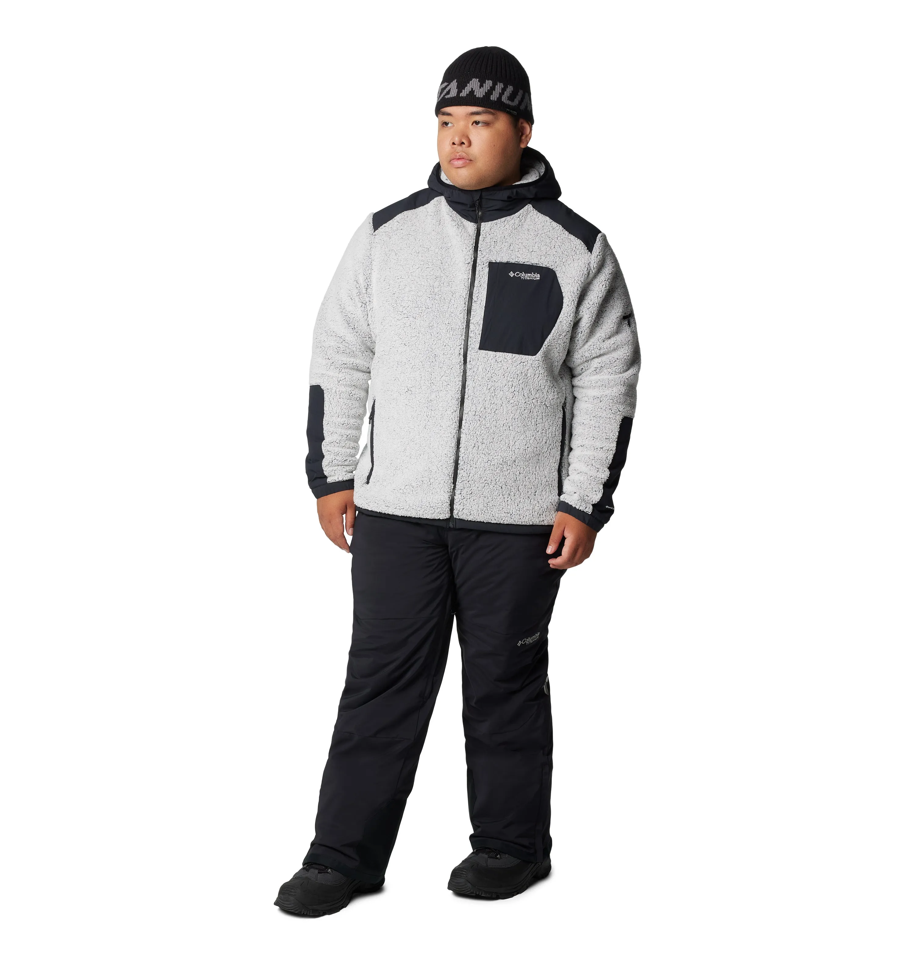 Columbia Men's Arctic Crest Technical Hooded Full Zip Fleece (White/Black)