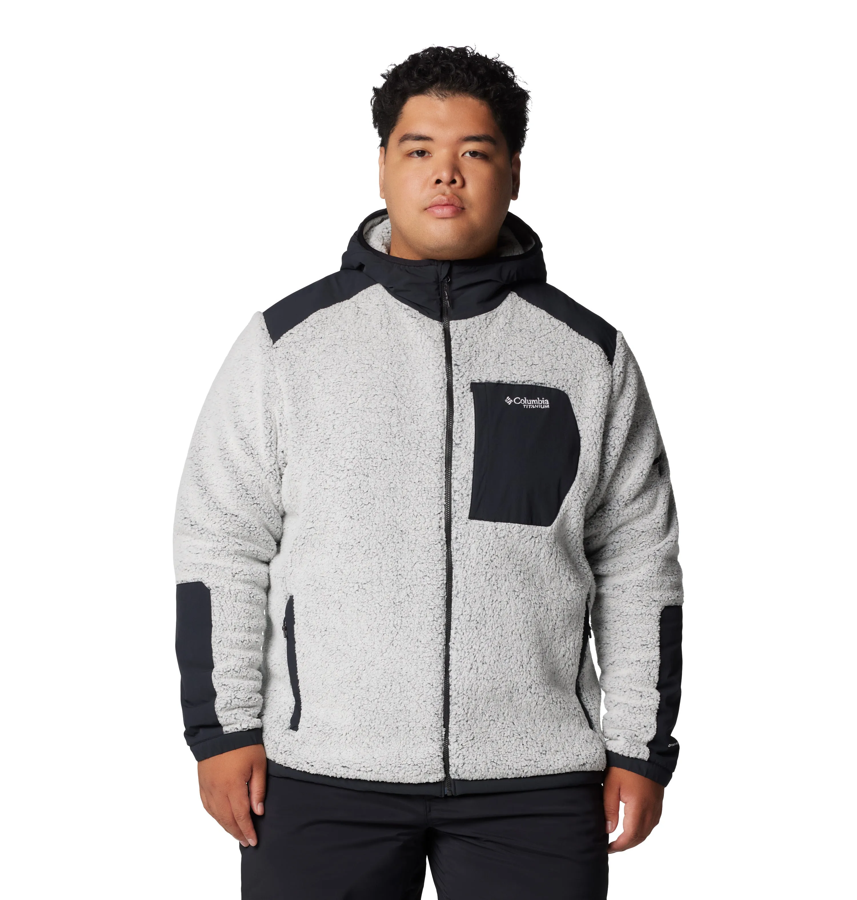 Columbia Men's Arctic Crest Technical Hooded Full Zip Fleece (White/Black)