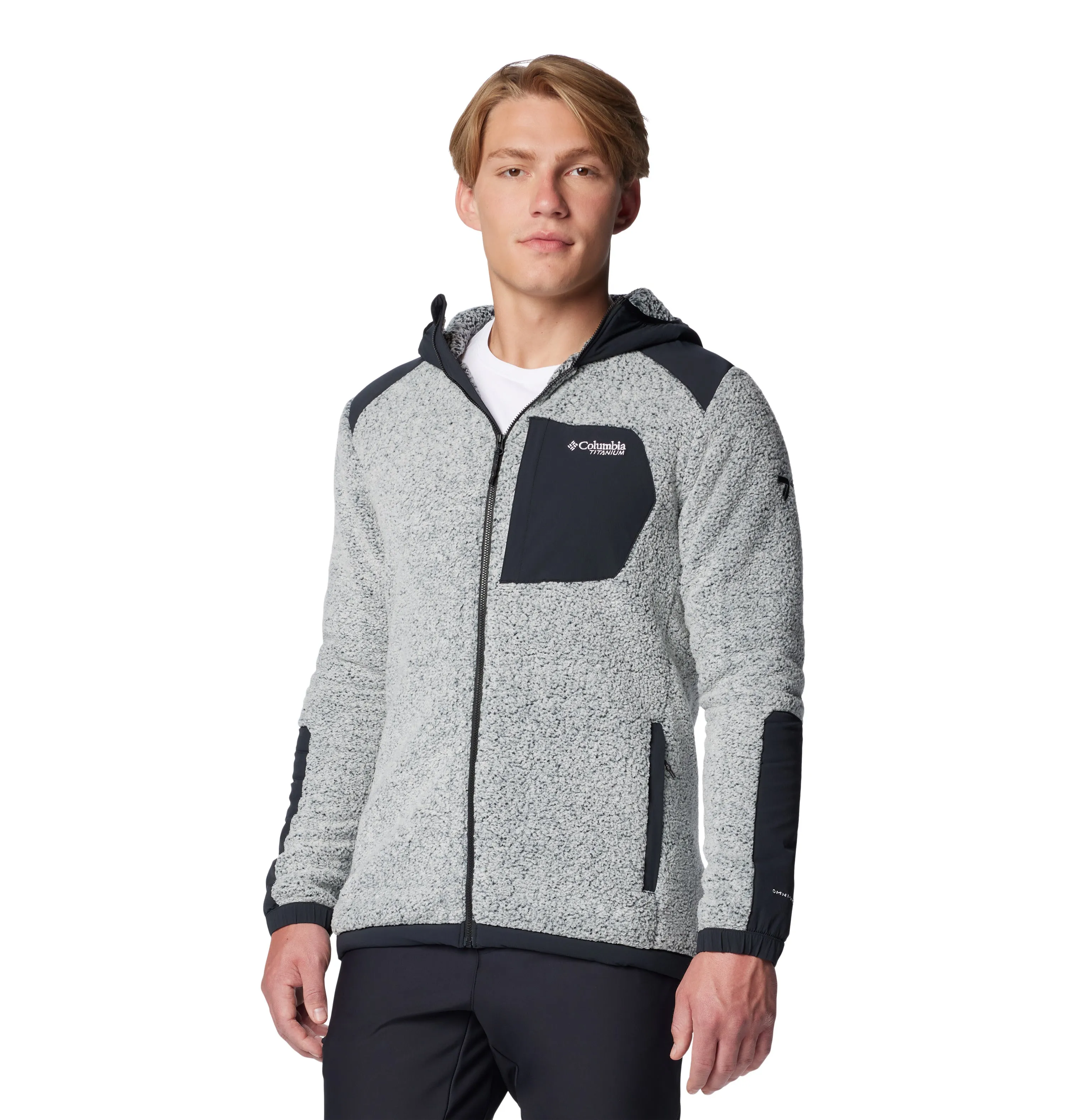 Columbia Men's Arctic Crest Technical Hooded Full Zip Fleece (White/Black)