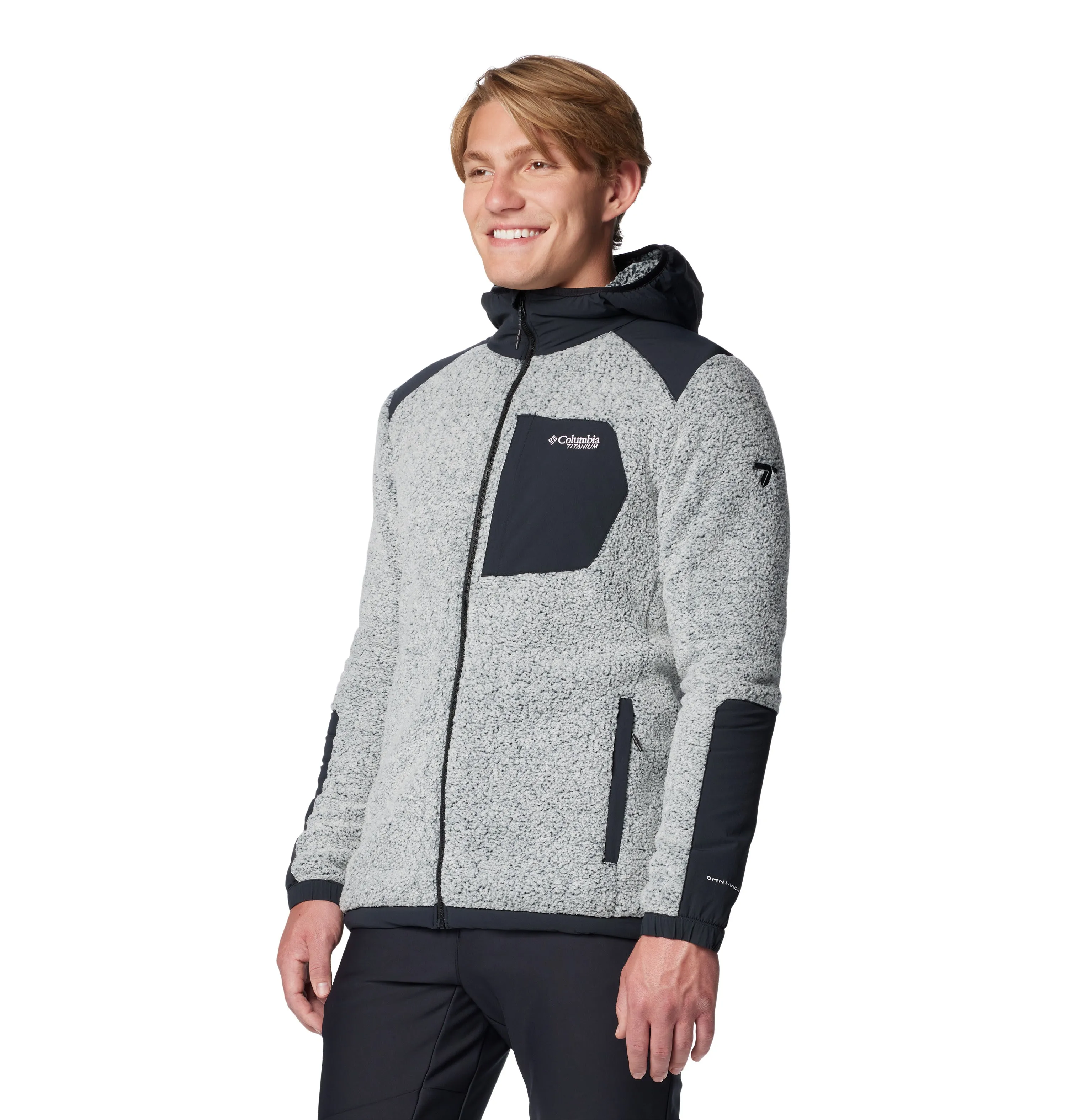 Columbia Men's Arctic Crest Technical Hooded Full Zip Fleece (White/Black)