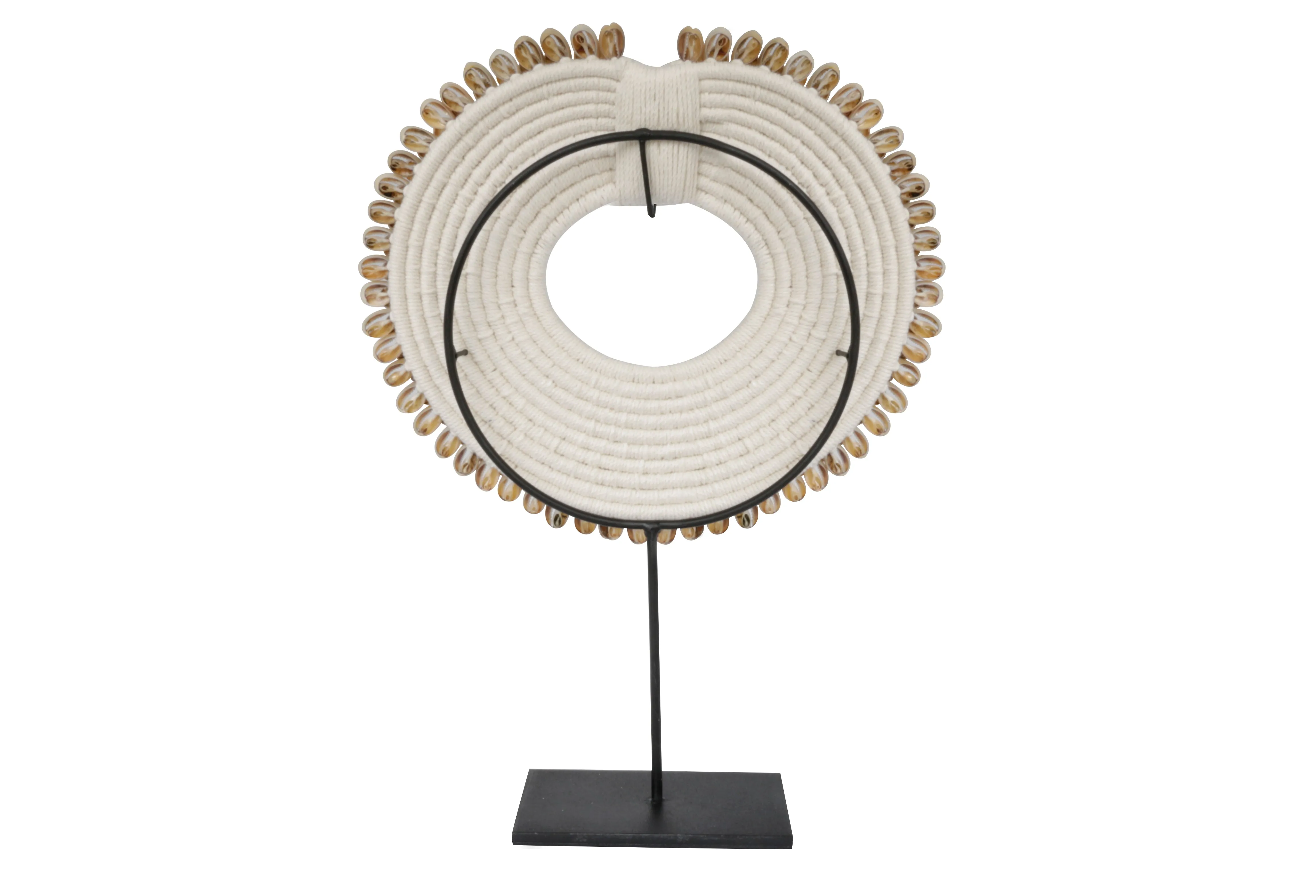 Cowrie Shell Tribal Papua Hoop Necklace & Stand