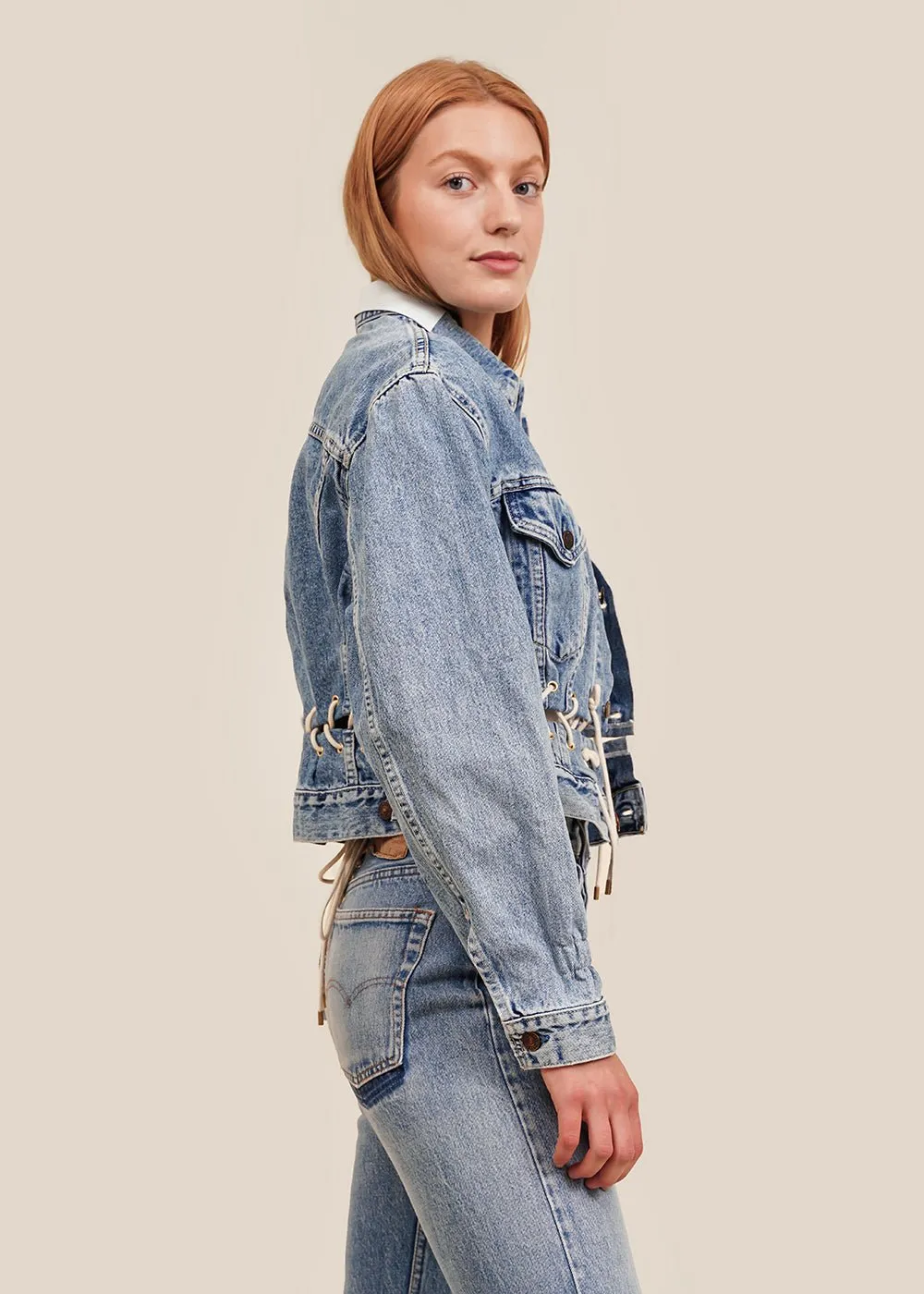 Denim Jacket Waist Eyelets