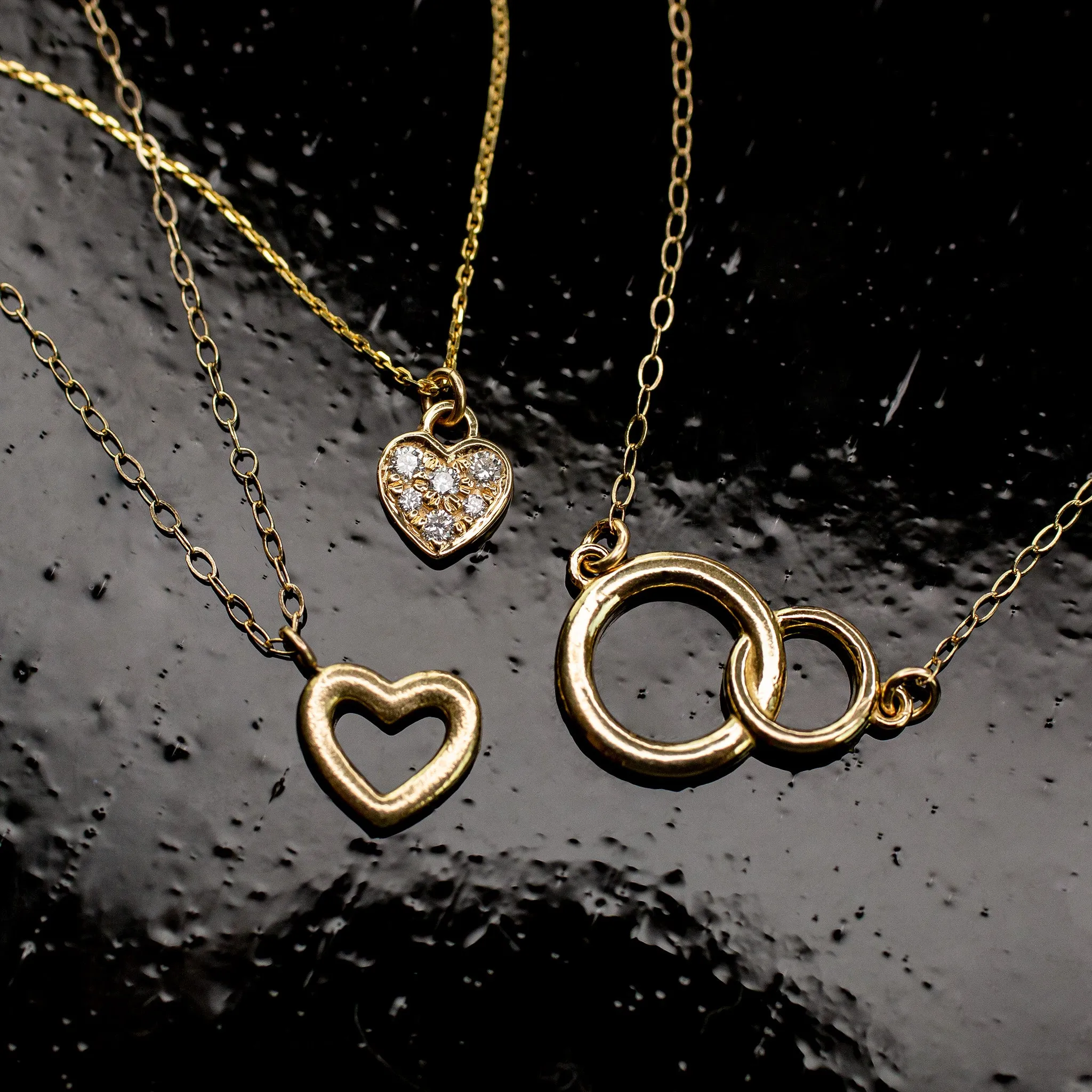 Diamond Pavé Heart Pendant Necklace - 14K Solid Gold