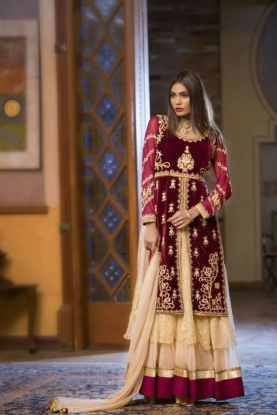 Embroidered Velvet Sharara | FC16 | 12270