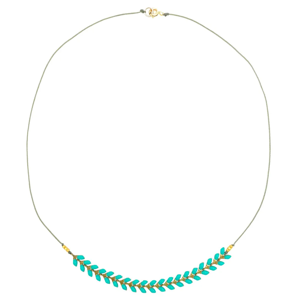 Enamel Cascade Necklace - Aqua