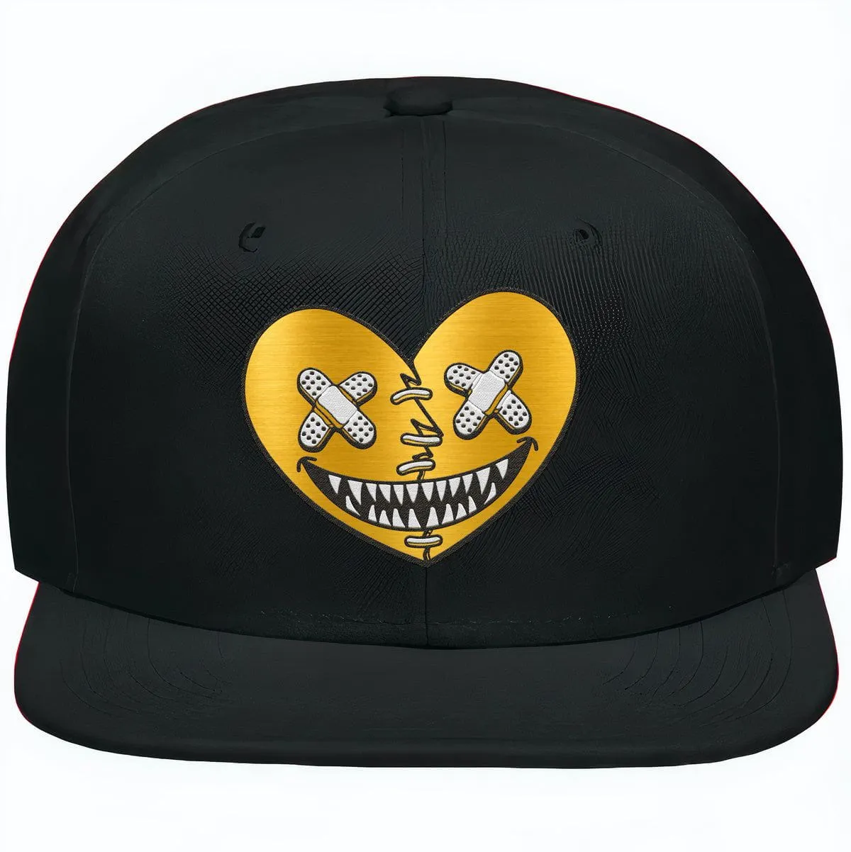 GOLD METALLIC HEART BAWS : Black Snapback Hat