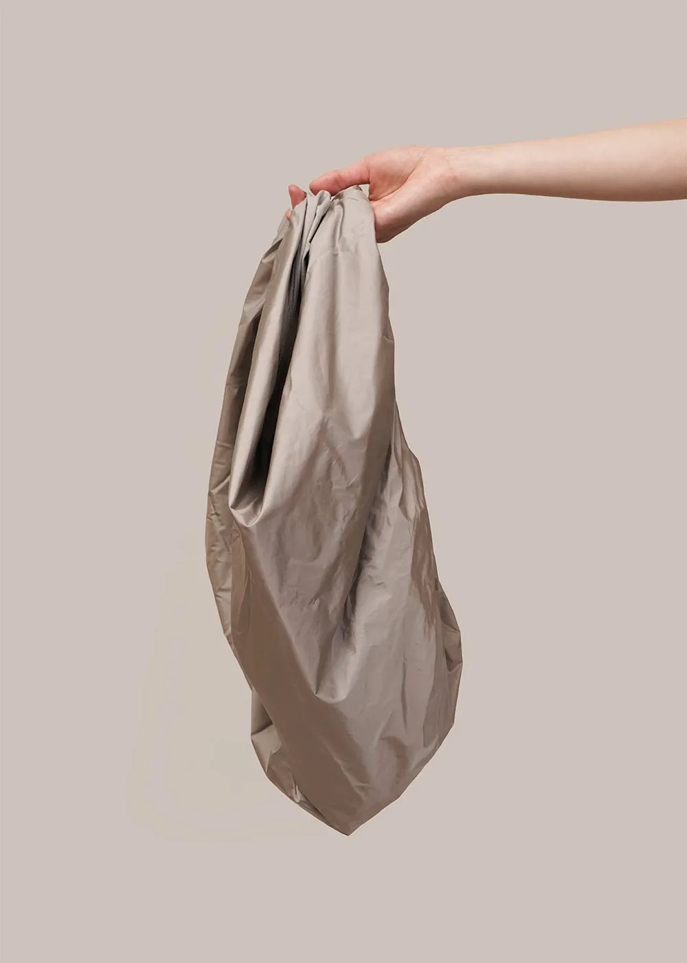 Grey Shirring Tote Bag