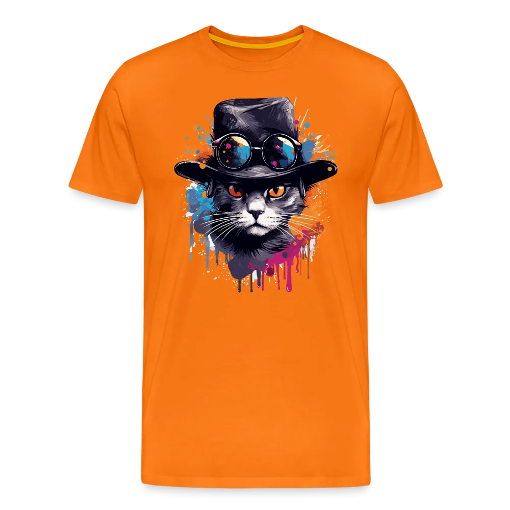 Herren T-Shirt mit Katzenmotiv "Splash Cat"