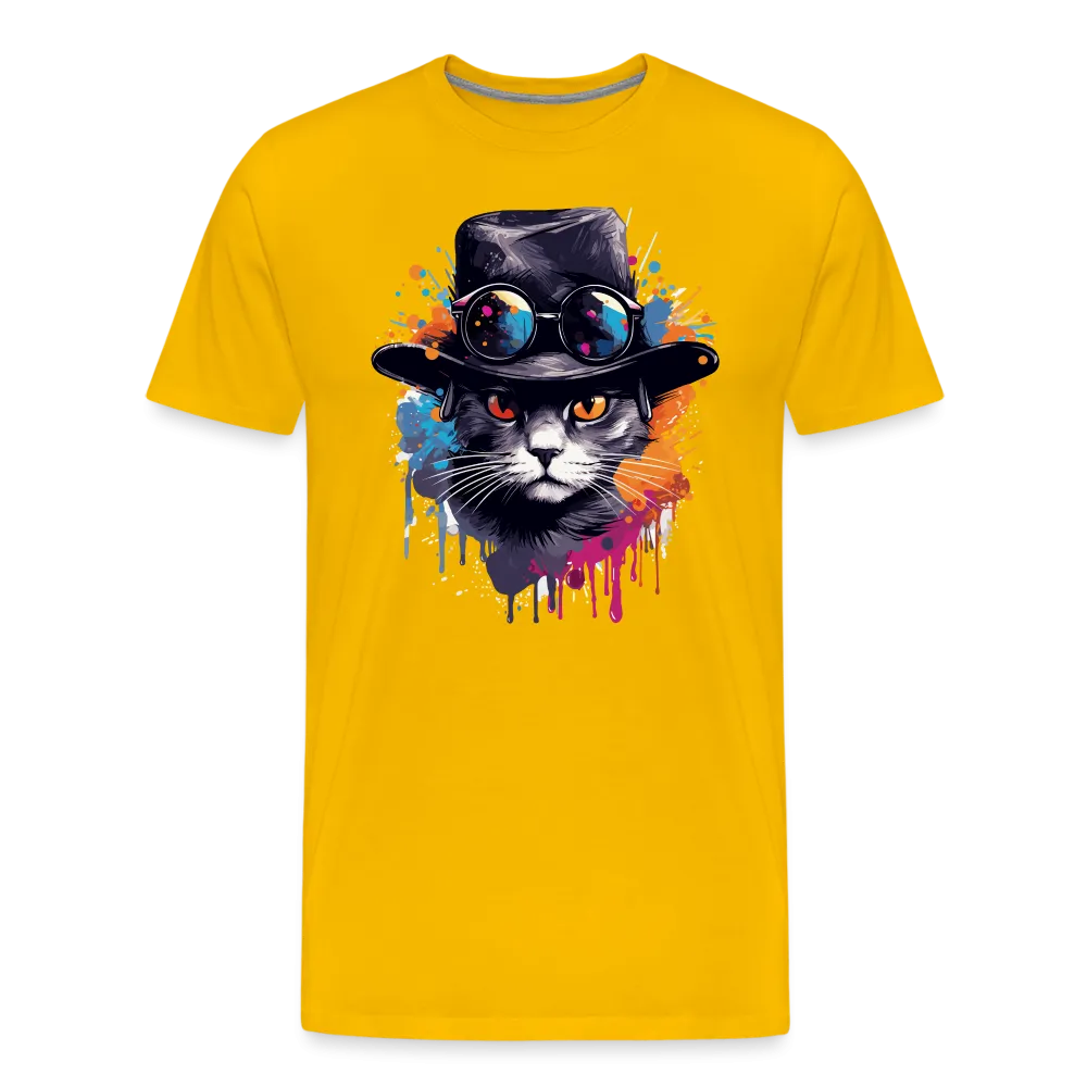 Herren T-Shirt mit Katzenmotiv "Splash Cat"