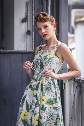 Jade Mustard & Green Floral Dress