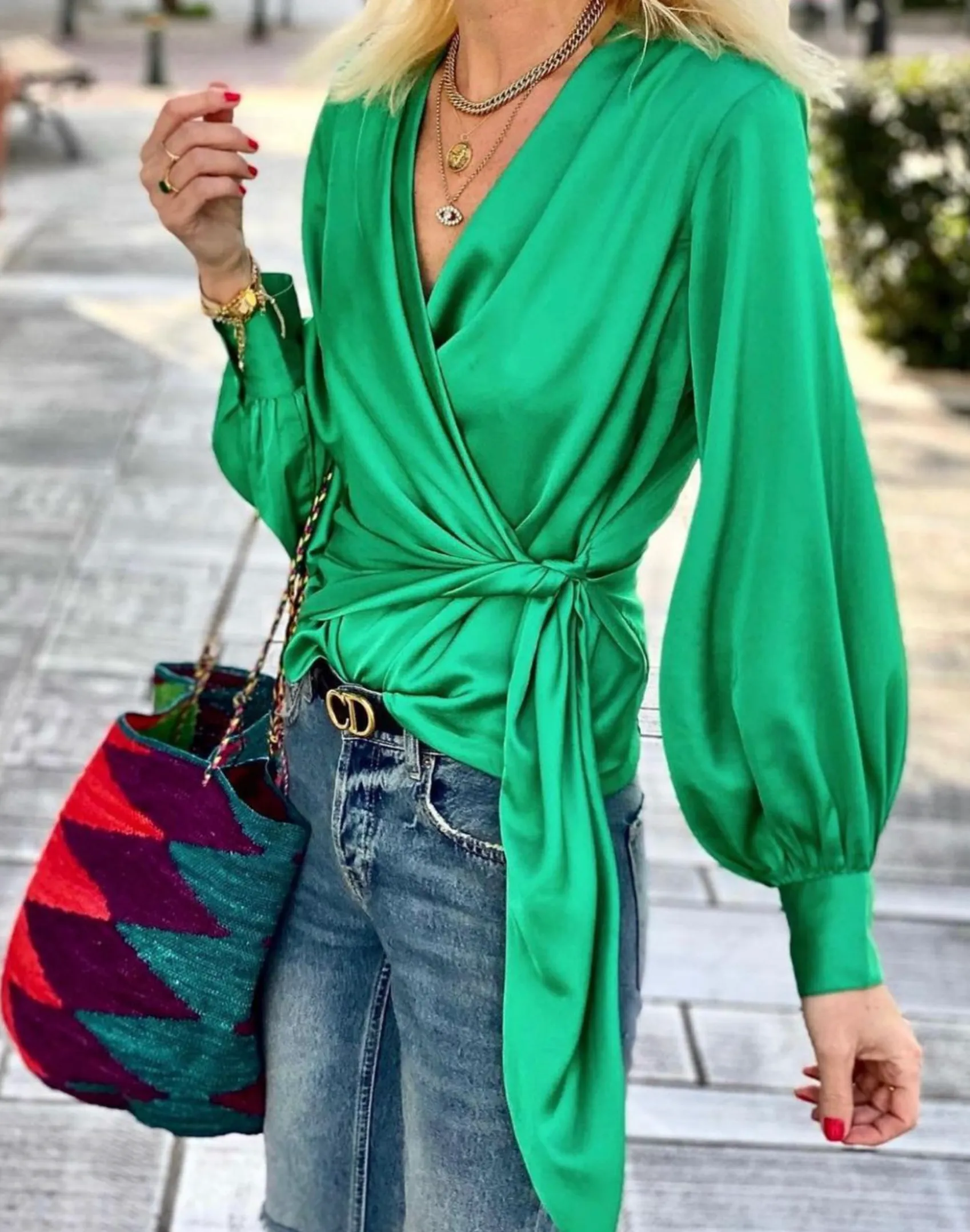 Karmamia Ines Blouse - Sl-om-bluse - Emerald