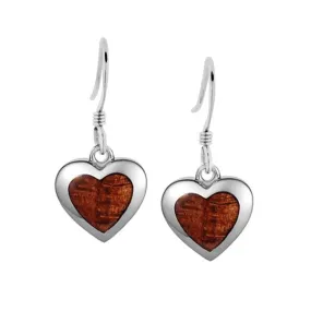 Koa Wood Moana Heart Earrings