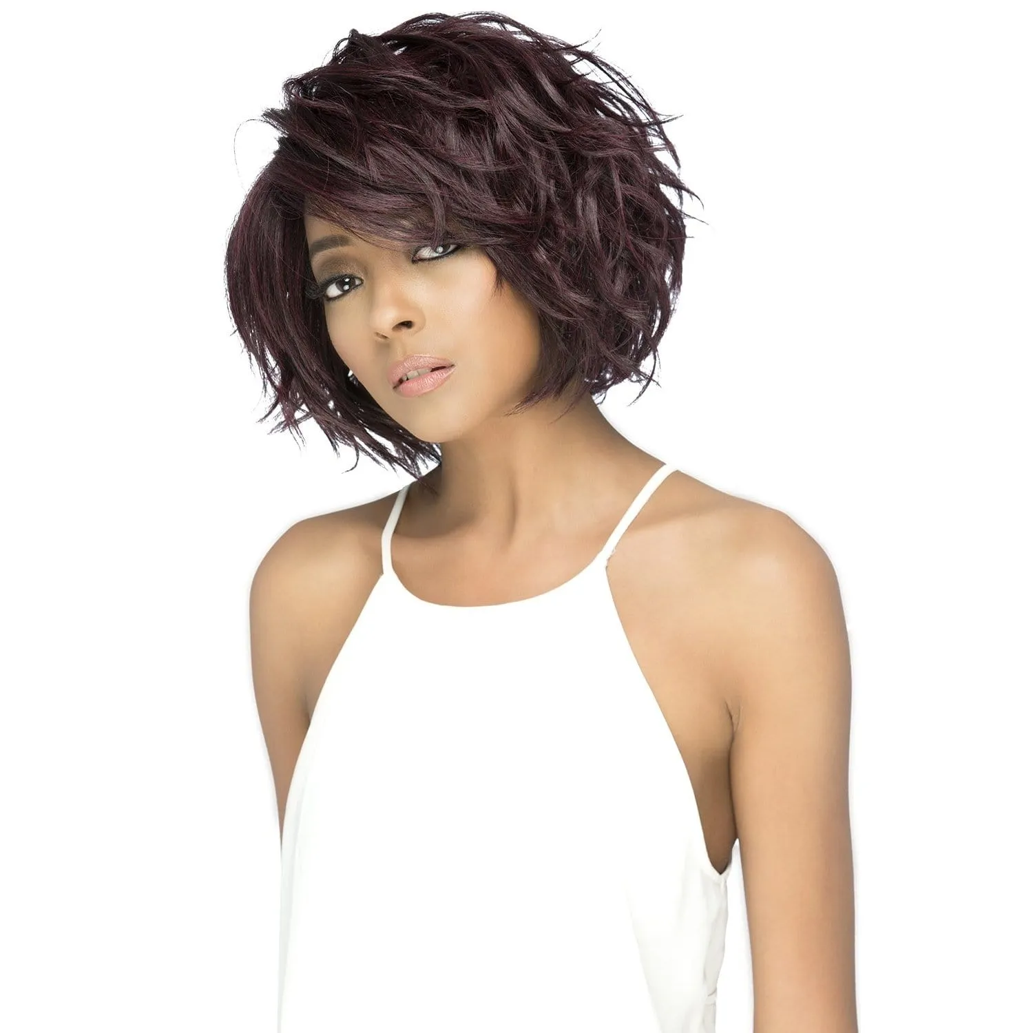 LUMINI | Synthetic Natural Baby Hair Invisible Part Swiss Lace Front Wig