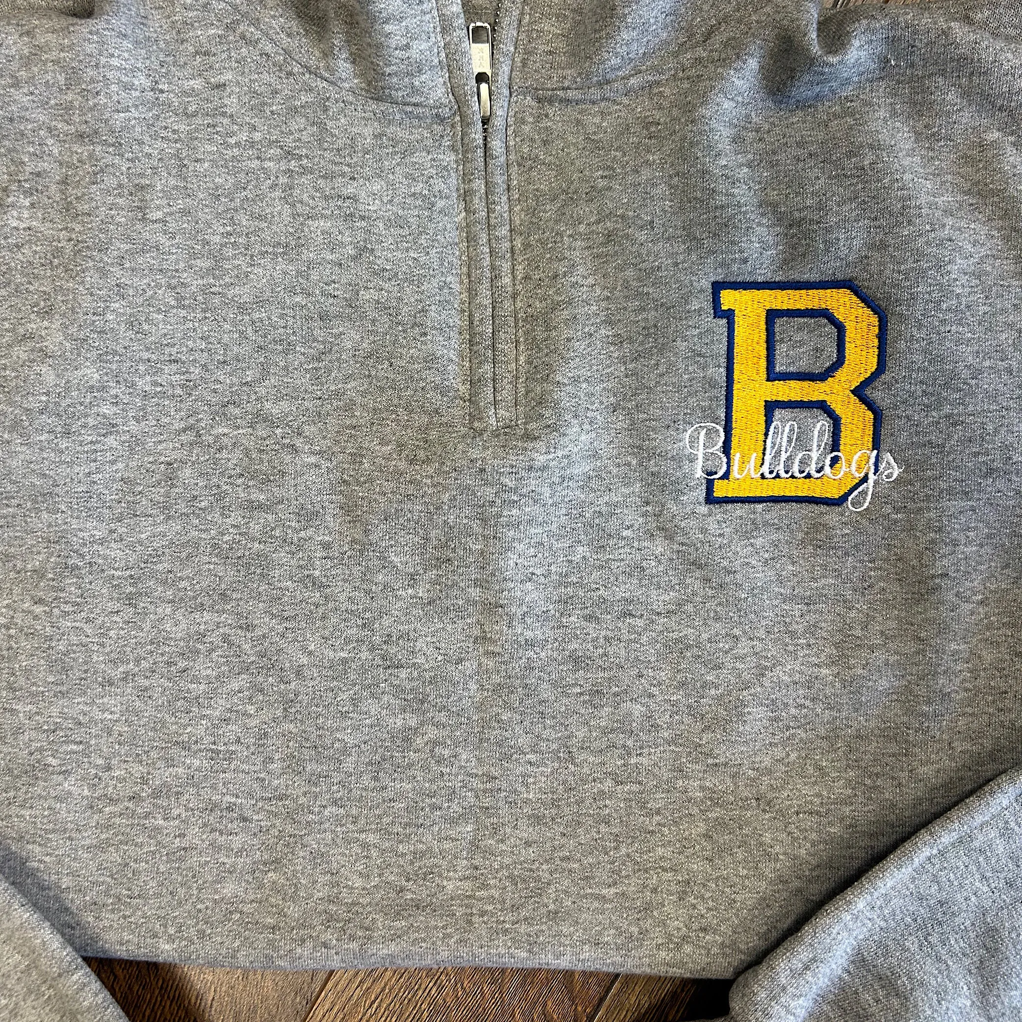 Mascot/Team Pride Quarter Zip Sweatshirt: Personalized Athletic Embroidery