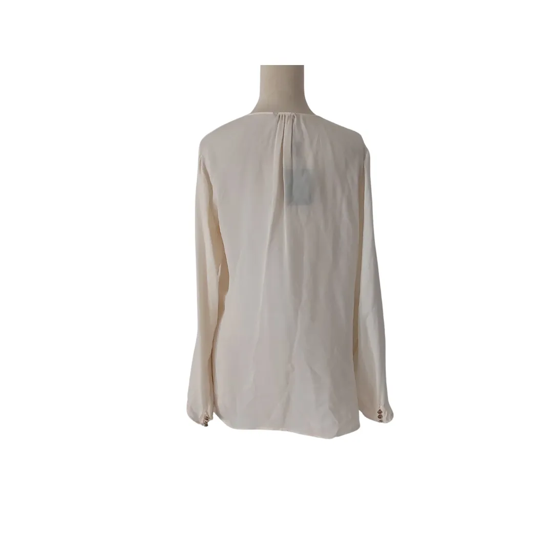 Massimo Dutti Off-white Silk Blouse | Brand New |