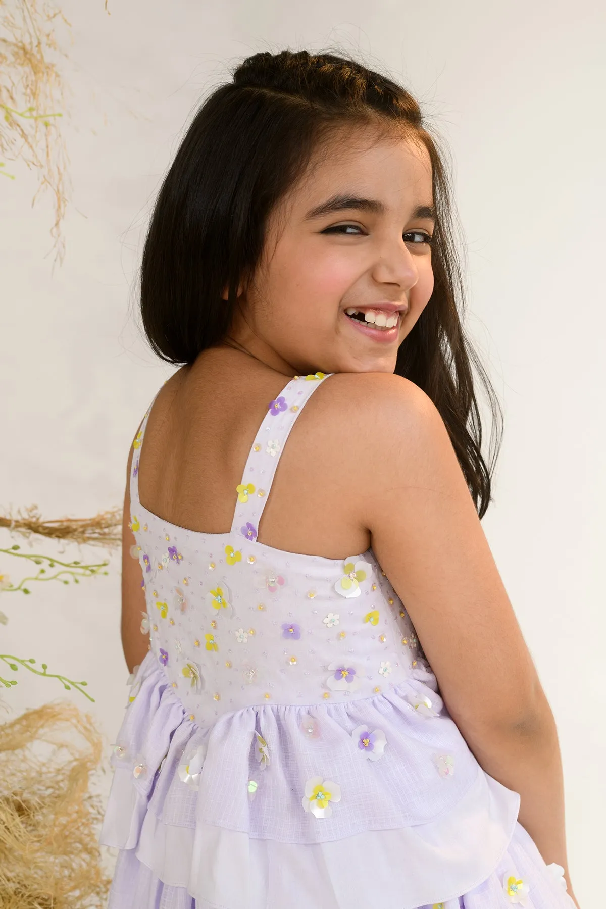 Mayfield- Hand Embroidered Tiered Dress For Girls